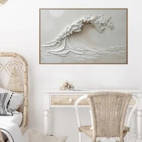 Autocolante retangular - Onda à beira-mar e relevo texturado