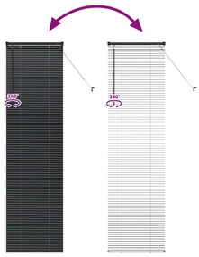 Persiana de Janela com cortinas Outros Manual Preto 60 x 220 cm Alumín