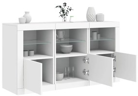 vidaXL Aparador com luzes LED 123x37x67 cm branco