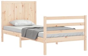 Estrutura cama de solteiro pequena c/ cabeceira madeira maciça