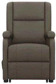 Poltrona de massagens elevatória couro artificial cinzento