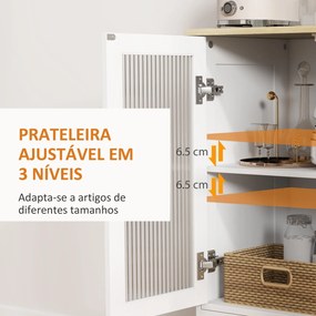 Aparador com 2 Portas de Vidro Temperado Aparador Sala de Estar com Ga