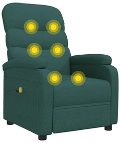 Poltrona de massagens tecido verde-escuro