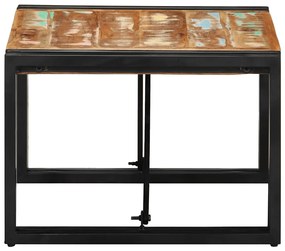 Mesa de centro multicor 50x50x35 cm madeira maciça recuperada
