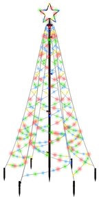 Árvore de Natal com espigão 200 luzes LED 180 cm colorido