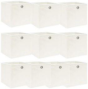 Caixas de arrumação 10 pcs 32x32x32 cm tecido branco