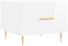Mesas de centro 2 pcs 50x50x40 cm branco brilhante