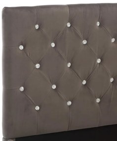 Estrutura de cama 140x200 cm veludo cinzento