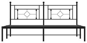 Estrutura de cama com cabeceira 183x213 cm metal preto