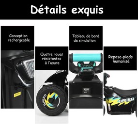 Quadriciclo elétrico a bateria para crianças 4,6 km/h
