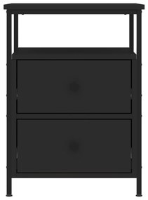 Conjunto de 2 Mesas de Cabeceira - Preto - 44x45x60 cm