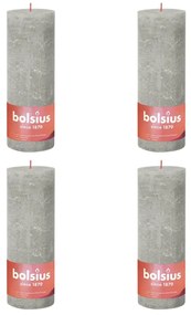 Bolsius Velas rústicas cilíndric. Shine 4pcs 190x68mm cinzento areia