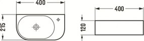 Mexen Viera lavatório de bancada esquerdo 40 x 21 cm, branco - 21274000L