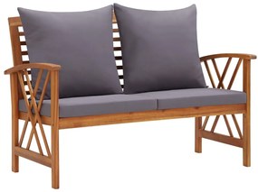 4 pcs conj. lounge jardim c/ almofadões madeira acácia maciça