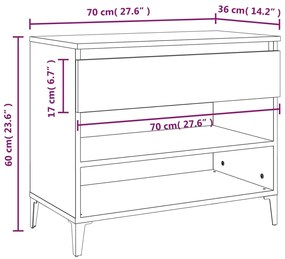 Sapateira 70x36x60 cm derivados de madeira cinzento sonoma