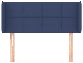 Cabeceira de cama c/ abas tecido 103x16x78/88 cm azul