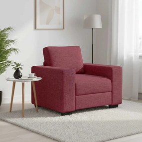 vidaXL Poltrona 100x77x82 cm tecido vermelho tinto