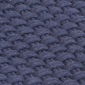 Tapete retangular natural 180x250 cm algodão azul marinho