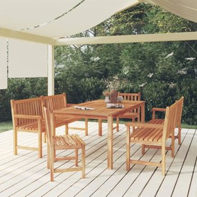 5 pcs conjunto de jantar p/ jardim madeira de teca maciça