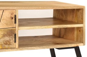 Móvel de TV em madeira de mangueira maciça 140x30x40 cm