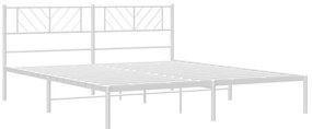 Estrutura de cama com cabeceira 200x200 cm metal branco