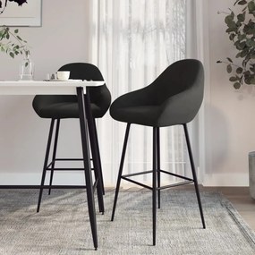 vidaXL Bancos de bar 2 pcs veludo preto