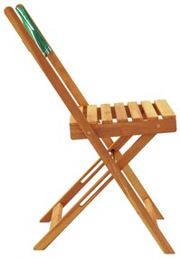 Cadeiras de bistrô 2 pcs acácia maciça/tecido padrão de folhas