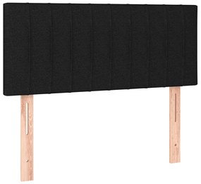 Cama boxspring com colchão 120x190 cm tecido preto