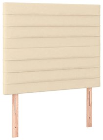 Cabeceira cama c/ LED tecido 100x5x118/128 cm crème