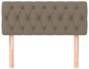 Cabeceira de cama tecido 100x7x78/88 cm cinzento-acastanhado
