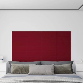 344109 vidaXL Painel de parede 12 pcs 90x15 cm veludo 1,62 m² vermelho tinto