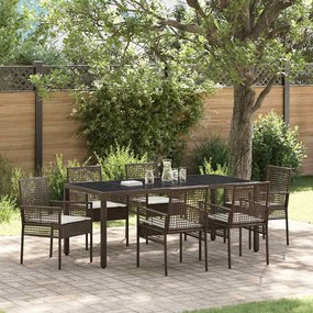 vidaXL Conjunto de Jantar para Jardim 7 pcs Castanho 190 x 90 x 75 cm