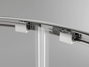 Mexen Exo cabine de duche semicircular assimétrica de correr 100 x 80 cm, transparente, cromada - 8132-100-080-01-00