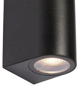 Candeeiro de parede moderno para exterior plástico preto oval 2 luzes - Baleno Moderno