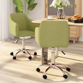 Cadeiras de jantar giratórias 2 pcs tecido verde