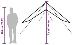 Lona de campismo 460x305x210 cm impermeável laranja