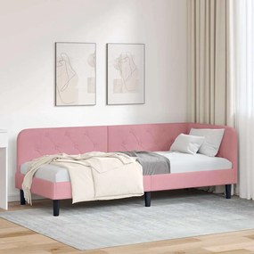 vidaXL Estrutura de Cama de Canto Rosa 80 x 200 cm Veludo