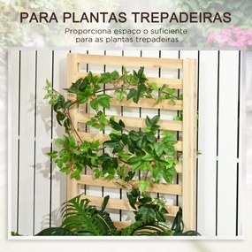 Floreira de Madeira com Treliça para Plantas Trepadeiras e 2 Caixas de Cultivo para Pátio Varanda 230x60x110 cm Madeira