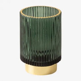 Porta-velas Em Vidro July Verde Selva & ↑13 Cm - Sklum