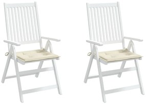 Almofadões p/ cadeiras de jardim 2 pcs tecido oxford creme