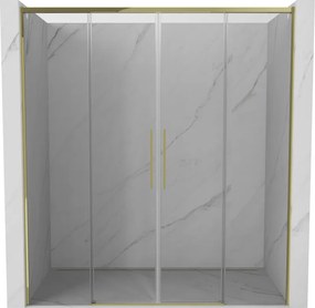 Mexen Rox Duo portas de duche de correr 170 cm, transparentes, douradas - 8C2-170-002-50-00