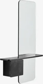 Consola De Entrada 80x120 Cm Em Mdf Com Espelho Varna Preto - Sklum