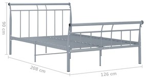 Estrutura de cama 120x200 cm metal cinzento