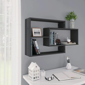 vidaXL Prateleiras de parede 104x20x58,5cm derivados madeira cinzento