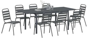 Conjunto de Jantar de 9 Peças Manual 9 pcs Cinza Escuro Largo