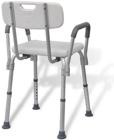 Cadeira de chuveiro alumínio branco