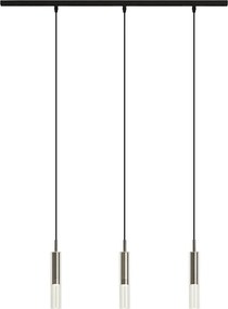 Sistema de calhas de iluminação moderno preto com 3 candeeiros suspensos cor de bronze 1-fase - Slimline Loyce