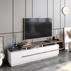 Móvel TV Pia – Nogueira e Branco – 180 x 46,4 x 38,9 cm
