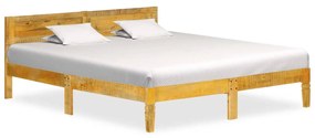 vidaXL Estrutura de cama em madeira de mangueira maciça 180 cm
