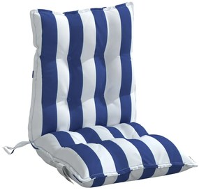 Almofadões cadeira encosto baixo 4pcs tecido oxford azul/branco